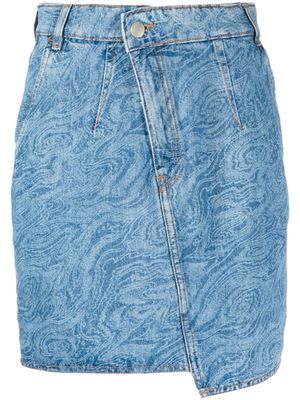 IRO Lisa swirl-print denim miniskirt - Blue