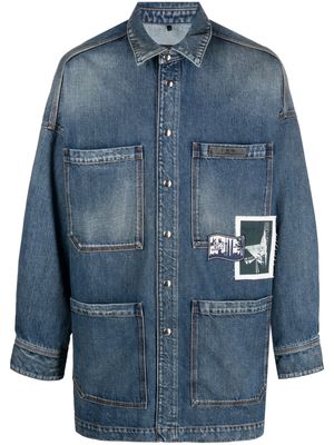 IRO logo-patch cotton denim jacket - Blue