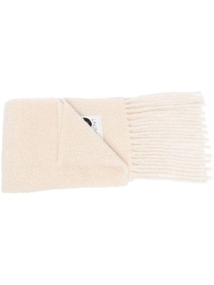 IRO logo-patch wool-blend scarf - Neutrals