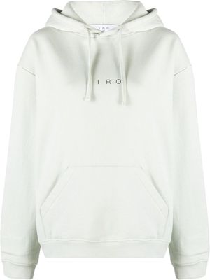 IRO logo-print cotton hoodie - Green