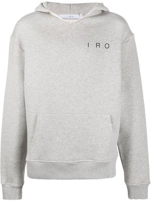 IRO logo-print cotton hoodie - Grey
