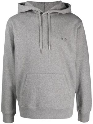 IRO logo-print drawstring hoodie - Grey