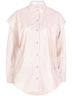 IRO Madsen leather layered-sleeve shirt - Pink