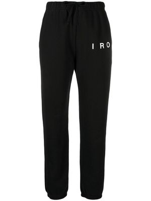 IRO Marika embroidered cotton track pants - Black