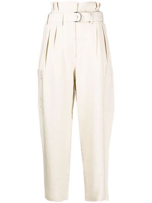 IRO Masit paperbag-waist cropped trousers - Neutrals