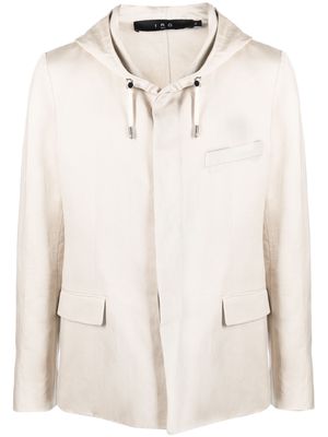 IRO Metabo hooded linen-blend jacket - Neutrals
