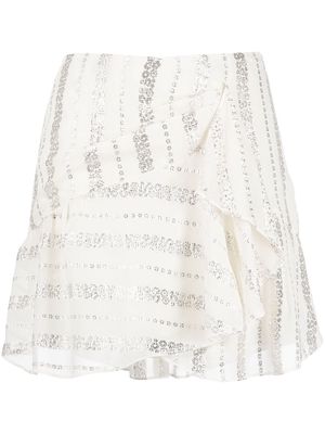 IRO metallic-pattern wrap-style skirt - Neutrals