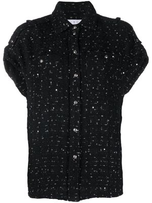 IRO metallic short-sleeve shirt - Black