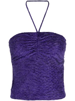 IRO metallic-slub halterneck top - Purple