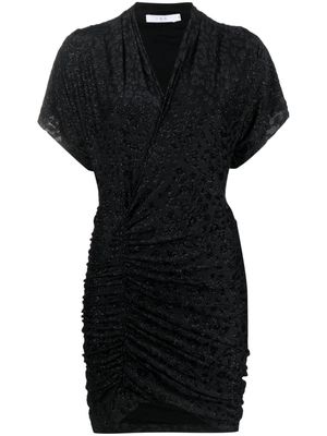 IRO metallic-threading ruched minidress - Black