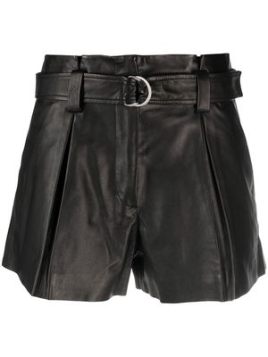 IRO Morin leather shorts - Black