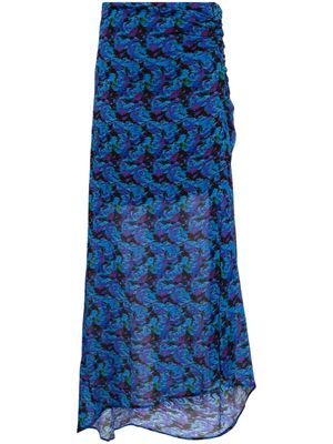 IRO Neptune floral-print midi skirt - Blue