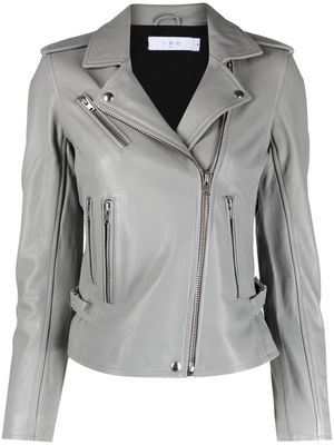 IRO Newhan leather biker jacket - Grey