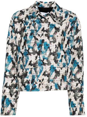 IRO Noori abstract-pattern tweed jacket - Blue
