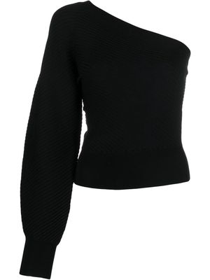 IRO one-shoulder ribbed blouse - Black