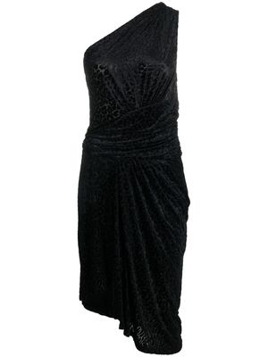 IRO one-shoulder wrap midi dress - Black
