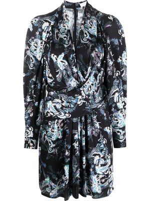 IRO paisley-print wrap dress - Black