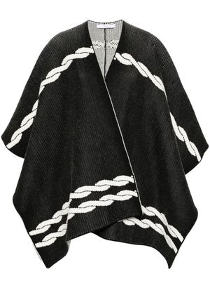 IRO patterned-jacquard asymmetric cape - Black