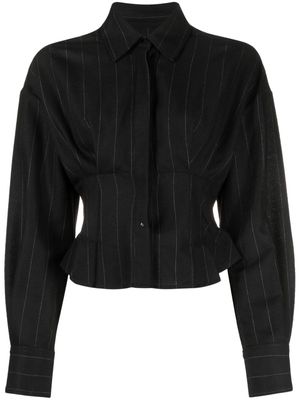 IRO pinstripe pleated shirt - Black