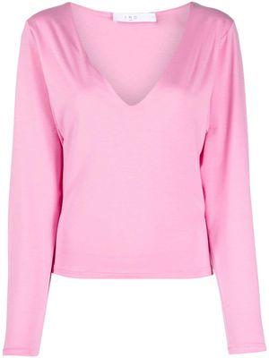 IRO plunging V-neck cut-out T-shirt - Pink