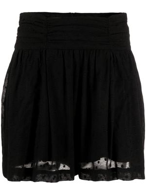 IRO polka dot-embroidered wide-leg shorts - Black