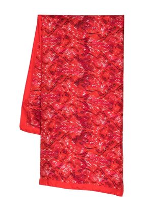 IRO Randy graphic-print silk scarf - Red