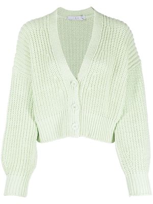 IRO ribbed-knit cropped cardigan - Green