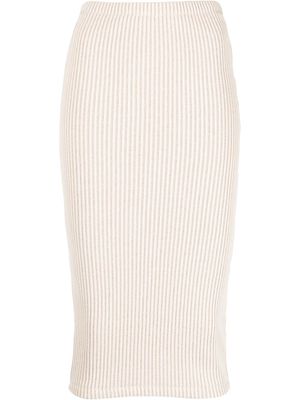 IRO ribbed knitted midi skirt - Neutrals