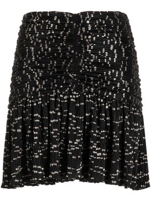 IRO Riham polka-dot draped miniskirt - Black