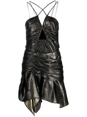 IRO ruched metallic dress - Black