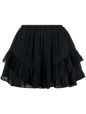 IRO ruffle-hem silk short skirt - Black