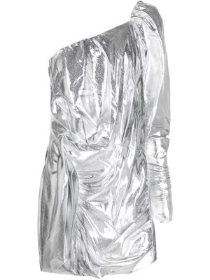 IRO Samuel metallic silk-blend minidress - Silver