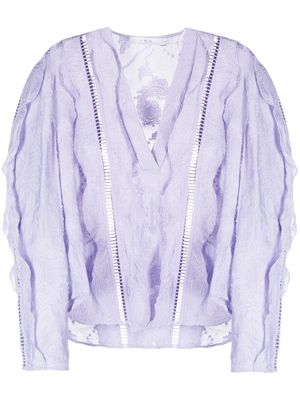 IRO scalop-detail jacquard blouse - Purple