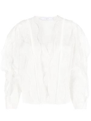 IRO scalop-detail jacquard blouse - White