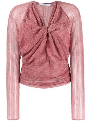 IRO semi-sheer long-sleeve blouse - Pink