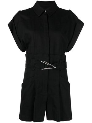 IRO short-sleeve belted-waist jumpsuit - Black