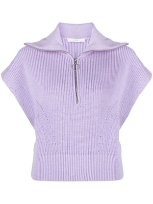 IRO short-sleeve knitted wool top - Purple