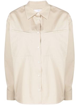 IRO spread-collar cotton shirt - Neutrals