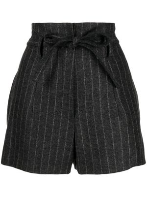 IRO stripe-pattern high-waist shorts - Grey