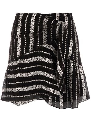 IRO striped asymmetrical skirt - Black