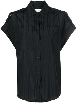 IRO striped short-sleeve shirt - Black
