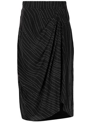 IRO stud-embellished wrap midi skirt - Black