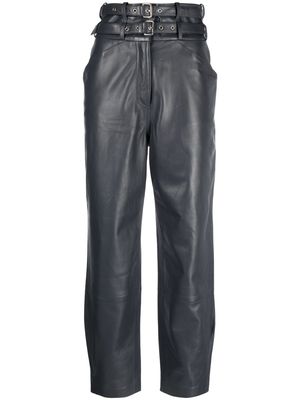 IRO tapered-leg faux-leather trousers - Grey