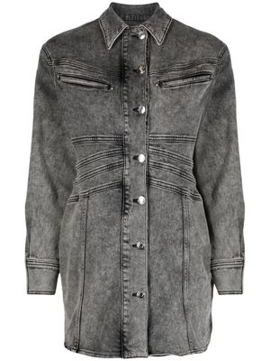 IRO Tessae button-up washed-denim shirtdress - Grey