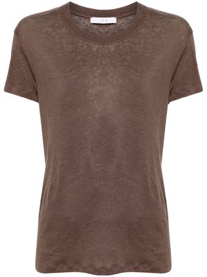IRO Third short-sleeve linen T-shirt - Brown
