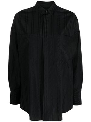 IRO tonal-striped oversized shirt - Black