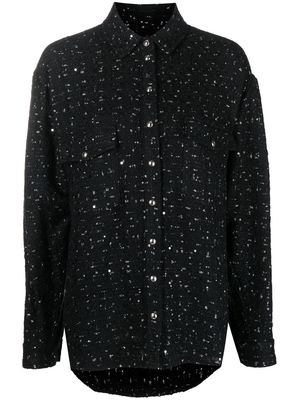 IRO tweed-style sequin overshirt - Black