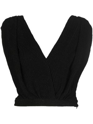 IRO Urapi metallic-ribbed blouse - Black