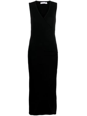 IRO V-neck fitted midi dress - Black