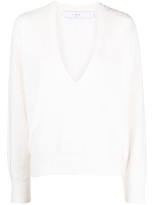 IRO V-neck knitted jumper - White